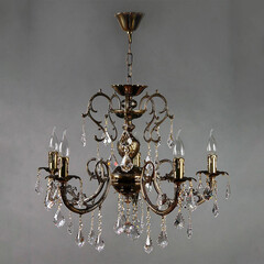 Подвесная люстра Ambiente Alicante 8888/5 PB Leaf Crystal, фото 