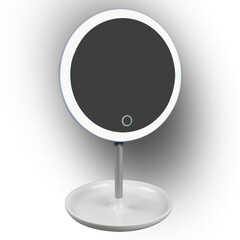 TLD-590 White/LED/80Lm/6000K/Dimmer Настольный светильник - зеркало, 4W. Встроенный аккумулятор 3.7V/600mAh. Сенсорный выключатель. Диммер. Белый. ТМ Uniel, фото 