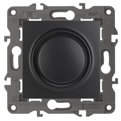 14-4101-05 ЭРА Светорегулятор поворотно-нажимной, 400ВА 230В, IP20, Эра Elegance, антрацит (6/60/180, фото 