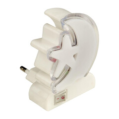 DTL-301-Месяц со звездочкой/RGB/4LED/0,5W Светильник-ночник. Без выключателя. Блистер, фото 