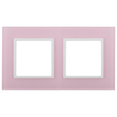 14-5102-30 ЭРА Рамка на 2 поста, стекло, Эра Elegance, розовый+бел (5/50/1200), фото 