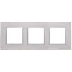 14-5203-03 ЭРА Рамка на 3 поста, металл, Эра Elegance, алюминий+алюм (5/25/750), фото 