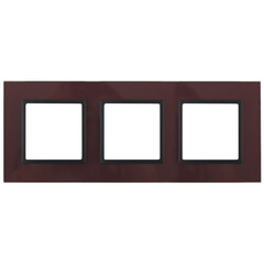 14-5103-25 ЭРА Рамка на 3 поста, стекло, Эра Elegance, бордо+антр (5/25/900), фото 