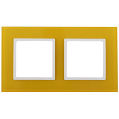 14-5102-21 ЭРА Рамка на 2 поста, стекло, Эра Elegance, жёлтый+бел (5/50/1200), фото 