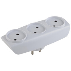 Разветвитель электрический ЭРА SP-3-W на 3 розетки без заземления 16А белый, фото 