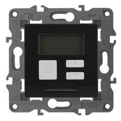 14-4111-05 ЭРА Терморегулятор универс. 230В-Imax16А, IP20, Эра Elegance, антрацит (6/60/720), фото 