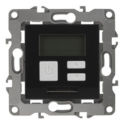 12-4111-05 ЭРА Терморегулятор универс. 230В-Imax16А, IP20, Эра12, антрацит (6/60/1200), фото 