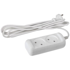 Удлинитель электрический ЭРА  U-2-3m-2x1 без заземления 2 розетки 3м ПВС 2x1мм2 10А, фото 