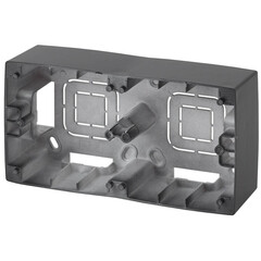 12-6102-05 ЭРА Коробка наклад. монтажа 2 поста, Эра12, антрацит (10/100/800), фото 