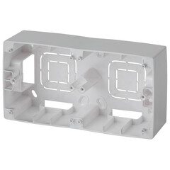 12-6102-03 ЭРА Коробка наклад. монтажа 2 поста, Эра12, алюминий (10/100/800), фото 