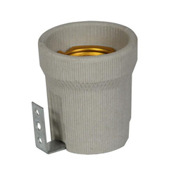 ULH-E27P-Ceramic Патрон керамический с держателем. Цоколь Е27, фото 