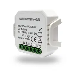 Wi-Fi реле-диммер двухканальное Denkirs 2x100Вт RL1004-DM, фото 