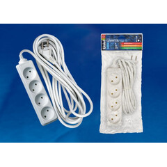 S-CD4-5 Удлинитель Uniel серии Стандарт, б/з, 4 гн., шнур 5 м, фото 