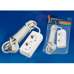 S-GCD2-3 Удлинитель Uniel серии Стандарт, с/з, 2 гн., шнур 3 м, фото 