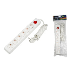 S-GCD6-3B Удлинитель Uniel серии Стандарт, с/з, 6 гн., шнур 3 м, выкл., фото 