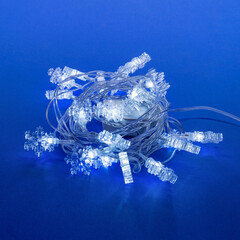 ULD-S0280-020/DTA WHITE IP20 SNOWFLAKES Гирлянда светодиодная «Снежинки» с контроллером, 20 светодиодов, 2,8 м, белая, IP20, провод прозрачный., фото 