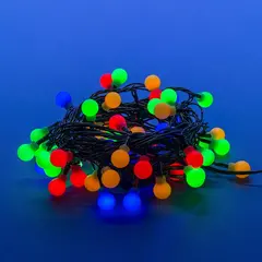 ULD-S0540-060/DGA MULTI IP20 COLORBALLS Гирлянда светодиодная с контроллером «Разноцветные шарики», 60 светодиодов, 5,4 м, разноцветная, IP20, провод зеленый, фото 