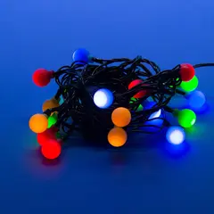 ULD-S0800-100/DGA MULTI IP20 COLORBALLS Гирлянда светодиодная с контроллером «Разноцветные шарики», 100 светодиодов, 8 м, разноцветная, IP20, провод зеленый, фото 