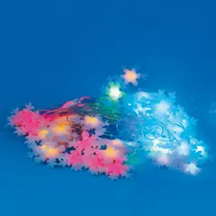ULD-S0700-050/DTA MULTI IP20 SNOWFLAKES-3 Гирлянда светодиодная с контроллером «Снежинки-3», 50 светодиодов, 7 м, разноцветная, IP20,провод прозрачный, фото 