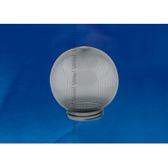 UFP-P150A SMOKE Рассеиватель призматический (с насечками) в форме шара для садово-парковых светильников. Диаметр - 150мм. Тип соединения с крепежным элементом - резьбовой. Материал - САН-пластик. Цвет - дымчато-серый. Упаковка - 16 шт. в групповой картонн, фото 