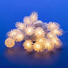 ULD-S0280-020/DTA WARM WHITE IP20 PINE CONES Гирлянда светодиодная «Шишки» , 20 светодиодов, 2,8 м, теплый белый, IP20, провод прозрачный., фото 