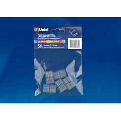 UTC-K-14/B67-RGB CLEAR 005 POLYBAG Соединитель контактный прямой для светодиодных лент 220В 5050 RGB, 4 контакта, цвет прозрачный, 5 штук в пакете, фото 