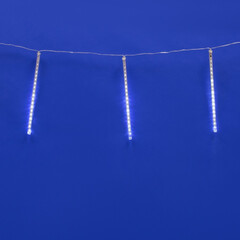 ULD-E2405-240/DTK WHITE IP44 METEOR Занавес светодиодный фигурный «Падающие звезды», соединяемый, 2х0,5м. 8 подвесов. Белый свет. Провод прозрачный. TM Uniel., фото 