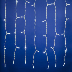 ULD-C2030-240/TWK WHITE IP67 Занавес светодиодный с эффектом мерцания, 3х2м. Соединяемый. 240 светодиодов. Белый свет. Провод белый. TM Uniel., фото 