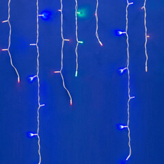 ULD-B3010-200/TWK MULTI IP67 Бахрома светодиодная с эффектом мерцания, 3м. Соединяемая. 200 светодиодов. Разноцветный свет. Провод белый. TM Uniel., фото 