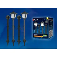 USL-S-181/PT720 LANTERN SET02 Садовый светильник на солнечной батарее "Фонари", набор из 2 шт. Белый свет. 1*АА Ni-Mh аккумулятор в/к. IP44. TM Uniel., фото 