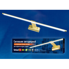 ULT-F32-9W/NW IP20 GOLD Светильник светодиодный для подсветки картин и зеркал. 220V. Белый свет. Корпус алюминий. Золотистый. TM Uniel, фото 