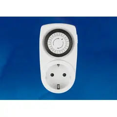 UST-M10 WHITE Таймер механический с розеткой, 220В. 12/24ч. 3500Вт. ТМ Uniel, фото 