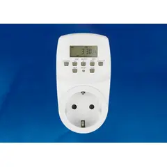 UST-E20 WHITE Таймер электронный с розеткой, 220В. 24ч. 1600Вт. Энергонезависимая память. ТМ Uniel, фото 