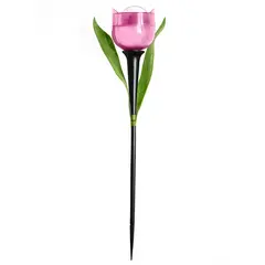 USL-C-451/PT305 PINK TULIP Садовый светильник на солнечной батарее "Розовый тюльпан". Белый свет. 1*LR аккумулятор в/к. IP44. TM Uniel., фото 