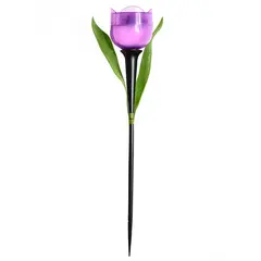 USL-C-453/PT305 PURPLE TULIP  Садовый светильник на солнечной батарее "Лиловый тюльпан". Белый свет. 1*LR аккумулятор в/к. IP44. TM Uniel., фото 