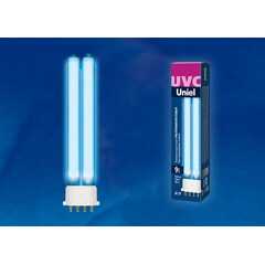 ESL-PL-9/UVCB/2G7/CL Лампа люминесцентная ультрафиолетовая бактерицидная. Спектр UVC 254нм. Картон. ТМ Uniel, фото 
