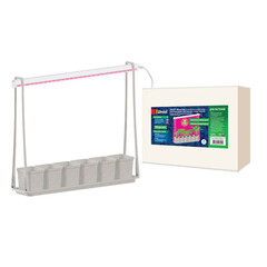 ULT-P56-10W/SPSB IP20 MARBLE ECONOM Набор «Минисад», светильник для растений светодиодный с подставкой. Спектр для рассады и цветения. 6 кашпо в/к, мраморные. TM Uniel, фото 