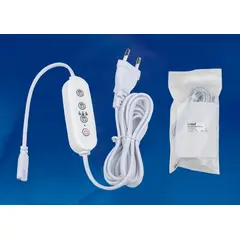 UST-E32 WHITE 2M Таймер с вилкой и разъемом L,N для фито светильника, 220В. 150Вт. Провод 2 метра. ТМ Uniel, фото 