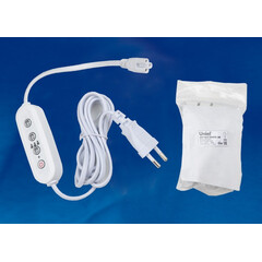 UST-E33 WHITE 2M Таймер с вилкой и разъемом L,N,G для фито светильника, 220В. 150Вт. Провод 2 метра. ТМ Uniel, фото 