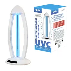 UGL-T02A-36W/UVCB WHITE Светильник ультрафиолетовый бактерицидный настольный. Без озонирования, 253,7 нм. Корпус белый. ТМ Uniel, фото 
