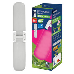 LED-P65-16W/SPSB/E27/FR/P2 PLP32WH Лампа светодиодная для растений. Форма "P" лепестковая, матовая. Спектр для рассады и цветения. Картон. ТМ Uniel, фото 