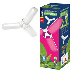LED-P65-24W/SPSB/E27/FR/P3 PLP32WH Лампа светодиодная для растений. Форма "P" лепестковая, матовая. Спектр для рассады и цветения. Картон. ТМ Uniel, фото 