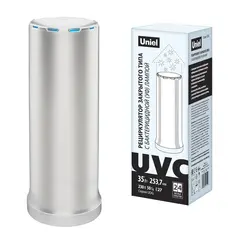 UDG-T30A UVCB WHITE Рециркулятор закрытого типа с бактерицидной лампой Е27. Настольный. Без озонирования, 253,7 нм. Корпус белый. ТМ Uniel, фото 