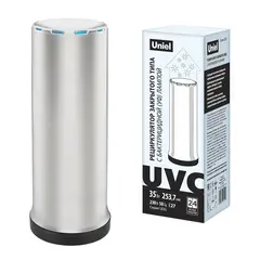 UDG-T30A UVCB WHITE/BLACK Рециркулятор закрытого типа с бактерицидной лампой Е27. Настольный. Без озонирования, 253,7 нм. Корпус бело-черный. ТМ Uniel, фото 