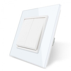 VL-C7K2-11 Механический выключатель Livolo 2 клавиши Белый, фото 