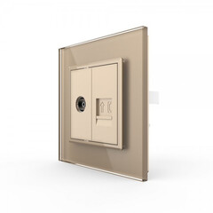 VL-C791VT-13 Розетка Livolo ТВ/ТЛФ Золотая, фото 