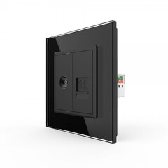 VL-C791VC-12 Розетка Livolo ТВ/КОМП RJ-45 Черная, фото 