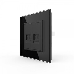 VL-C792T-12 Розетка Livolo телефон двойная Черная, фото 