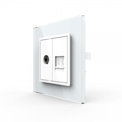 VL-C791VT-11 Розетка Livolo ТВ/ТЛФ Белая, фото 