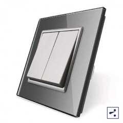 VL-C7K2S-15 Механический проходной выключатель Livolo 2 клавиши Серый, фото 